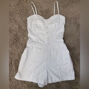 Blue and White Romper